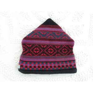 Vintage Turtle Fur Ski Beanie Hat Vermont USA Wool Fleece Lined Poppy Gall